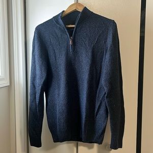 Navy blue quarter zip sweater